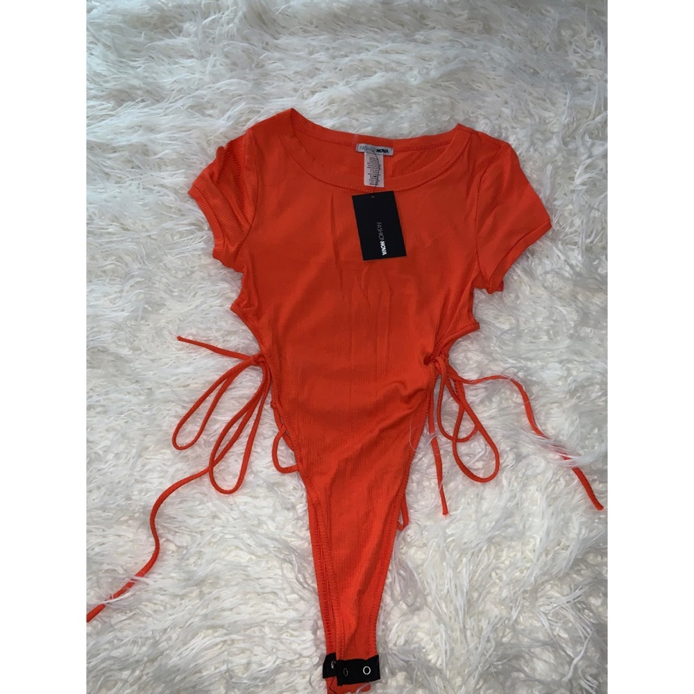 Fashion Nova Orange High Bodysuit